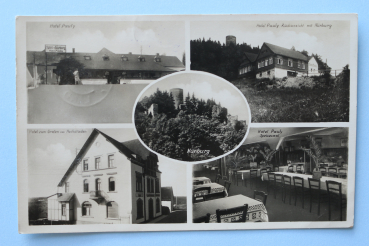 Ansichtskarte AK Nürburg über Adenau 1936 Hotel Pauly zum Grafen Speisesaal Häuser Architektur Ortsansicht Rheinland Pfalz